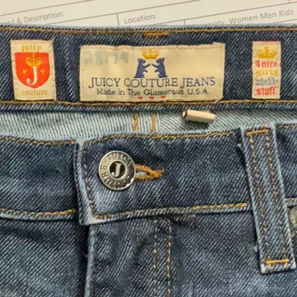 Juicy Couture Estilo 5 Pocket Blue Jean 31 Y2K Classic Preppy Bohemian Western - Picture 9 of 14